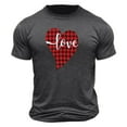 thumbnail image 4 of FAWUUDO Mens Romantic Valentines Short Sleeve T Shirt Round Neck Casual Simple Graphic Print Holiday Casual Wear Gray 2XL, 4 of 5