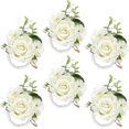 thumbnail image 1 of Set de Corsages de Muñeca Serwalin con Rosas Marfil para Bodas, 6 Piezas, 1 of 8