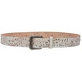 thumbnail image 2 of 1 1/2" Snap On Embossed Vintage Cowhide Full Grain Leather Floral Rivet Perforated Casual Belt, 2 of 4