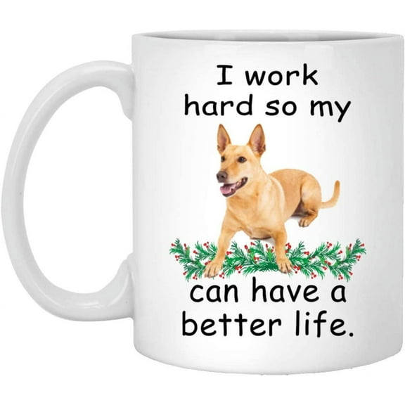 Funny Pet Lover Gifts Carolina Dog Gold Can Live Better Christmas 2022 Gifts White Coffee Mug White 11oz