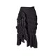 thumbnail image 4 of VISgogo, media falda fruncida para mujer, verano, estilo informal, Color sólido, cintura alta, con lazo, falda Midi de vacaciones con volantes divididos VISgogo moda, 4 of 9