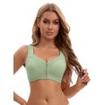 thumbnail image 5 of Unique Bargains Women's Wirefree Tank Back Bralette Wide Straps Bras Green 46 D, 5 of 6