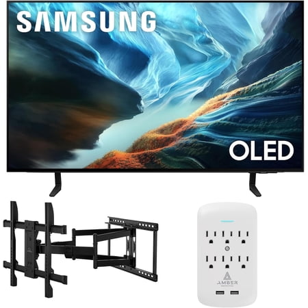 Samsung QN42S90HAEXZA 42" S90H Series OLED 4K UHD Smart Vision AI TV with a Walts XL-FULL-MOTION-MOUNT Mount and Amber Protection 6-OUTLET-SURGE Surge Protector (2026)