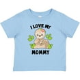 thumbnail image 3 of Inktastic Cute Sloth I Love My Mommy with Green Leaves Boys or Girls Baby T-Shirt, 3 of 5