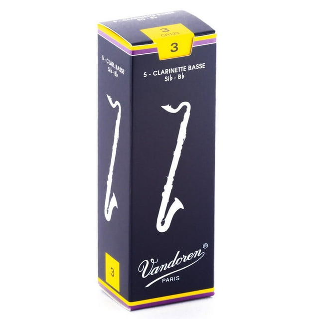 Cañas para clarinete bajo Vandoren CR123 Traditional Strength 3