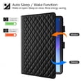 thumbnail image 2 of for Lenovo Tab 10.1 inch 2025 (TB-311FU/TB-311XU) Case, Rhombus Pattern Multiple Viewing Angles Stand Slim Folio Cover (Black), 2 of 6