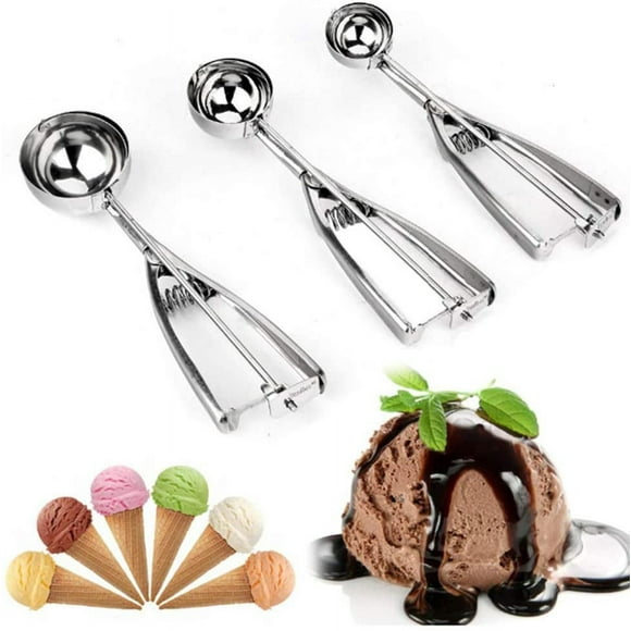 Cookie Scoop Set of 3, Stainless Steel Ice Cream Scoop