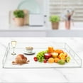 TFCFL Clear Extra Large Acrylic Serving Tray with Handles Oversize 18.9 Inch Food Tray