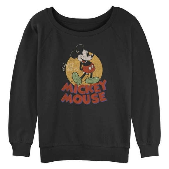 Junior's Mickey & Friends Retro Distressed Spotlight Sweatshirt