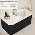 thumbnail image 4 of 24" Floating Modern Bathroom Vanity with Sink, Cabinet with Ultra-Thin Marble Ceramic Basin and Top, Extra Large Storage Drawer, Soft-Close Design, Gloss Black, 4 of 6