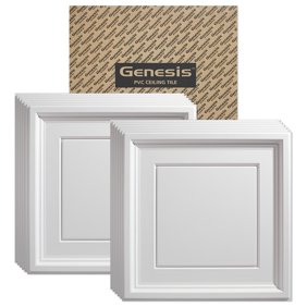 Genesis 2ft X 2ft White Contour Pro Revealed Edge Ceiling Tiles