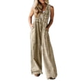 thumbnail image 2 of Blmnix Plus Size Pants Pants for Women Trendy Cargo Pants Jumpsuits Pajamas Baggy High Waisted Flare Leg Beige Long Dressy Pants for Women,M, 2 of 7