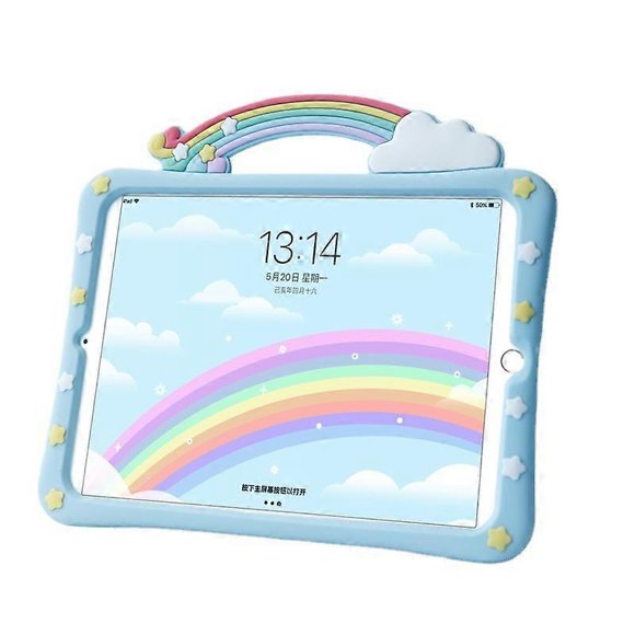 Exquisite Rainbow Bridge Case For 9.7inch Ipad 5th/6th Gen 2017/2018,soft Shockproof Silicone Back Cover With Built-in Bracket