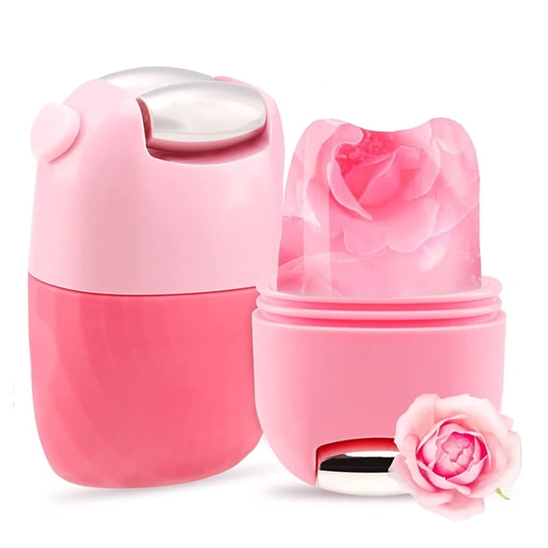 Rodillo de hielo para rostro, masajeador facial 2 en 1 para ojos y cuello, moldeador de silicona reutilizable, herramienta de belleza, regalo para el cuidado de la piel con glaseado para