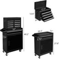 thumbnail image 4 of Ktaxon, 44.09 lb, 22.95" Steel 5-Drawer Rolling Tool Chest Black, 4 of 8