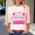 thumbnail image 2 of Fgnfyis T-Shirts pour Femmes Sensibilisation au Cancer Tee Graphique pour Usage Quotidien Décontracté Haut Col Rond Confortable avec Imprimé Inspirant pour Printemps et Été Hauts pour Femmes Rose Clair m, 2 of 4