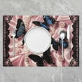 thumbnail image 2 of Manfei Black Blue Butterfly Place Mats Set of 4 for in Door Dinning, Girls Brocade Pearl Table Place Mats for in Door Dining, Princess Table Mats for Dining Table, Stylish Kitchen Decoration, 2 of 4