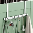 thumbnail image 2 of Over The Door Hooks, Door Hanger Hooks for Hanging, SU 304 Stainless Steel Over The Door Towel Racks for Bathroom with 6 Coat Hook, Coat Rack Bathroom Accessories, 17.71x11.02", 2 of 6