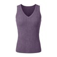 thumbnail image 5 of VBVC Women's V Neck Sleeveless Tank Top , Ladies' Slim Fit Casual Cami Top , Soft Stretchy Layering Basic Camisole For Women,Purple,S-2XL, 5 of 10