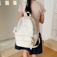 thumbnail image 6 of Sweet Polka Dot Backpacks Large Capacity Cute Lace Trim Backpack Soft Nylon Schoolbag Outdoor Travel Trip Backpack (White), 6 of 11