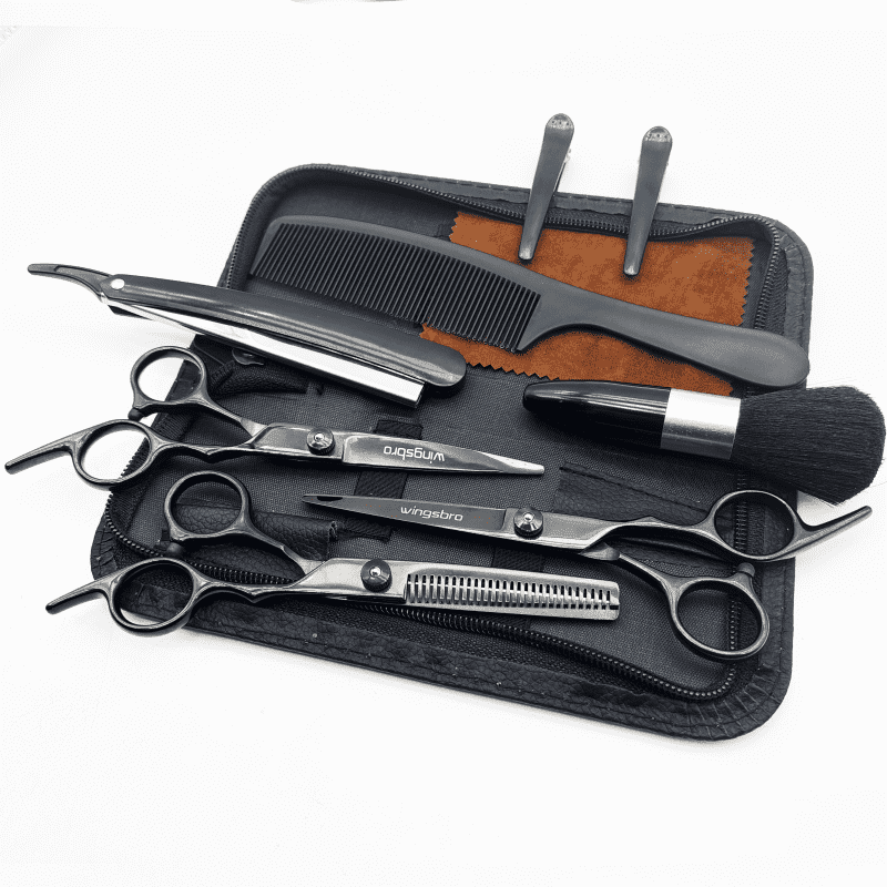 wingsbro Hair Styling Tools Kit, Professional Barber Scissors 6.7 Inches, Flat & Thinning Hair Cutting Scissors Set