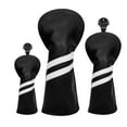 thumbnail image 3 of koolsoo 3 Pcs Housse de Golf en Cuir PU Couvre-Chef de Club de Golf avec Noir Interchangeable, 3 of 9