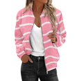 thumbnail image 3 of Bovemsi Bomber Jackets for Women Jacket 2025 Causal Zip Up Coats Long Sleeve Stand Collar Fall Lightweight Outerwear Tops Light Jackets, 3 of 6