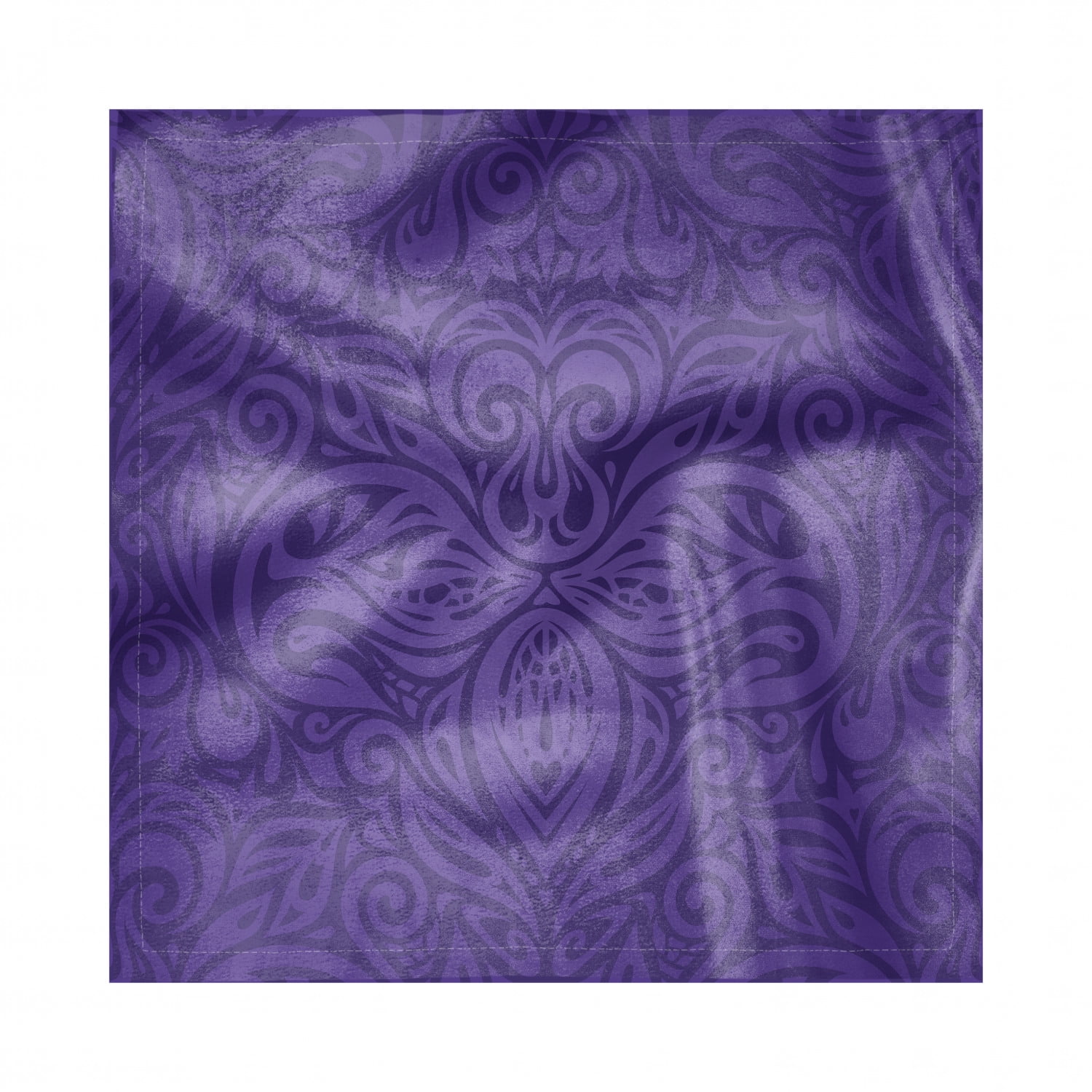 Dark Purple Napkins Set of 4, Floral Motifs Print in a Vintage Style