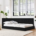 thumbnail image 5 of Full Size Upholstered Tufted Bed Frame, Sofa Daybed Frame with Comfortable Backrest and Armrests, Full Size Bed for Bedroom, Living Room, Velvet, 5 of 8