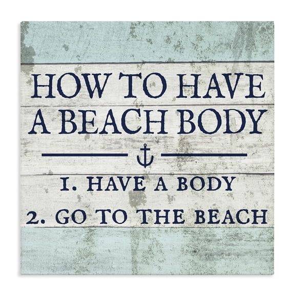 Stupell Industries Coastal Sassy Beach Body Steps Canvas Art, 17 x 17, by Lil' Rue