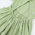 thumbnail image 6 of HILEELANG Little Girl Dress Short Sleeve Summer Light Green Casual Tie Back Princess Elegant Party Dress 5-6T, 6 of 7