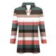 thumbnail image 5 of Camiseta de Solapa de Cuello en V de la Manga Superior de 3/4 de las Mujeres, Uso Diario Cómodo Casual, 5 of 5