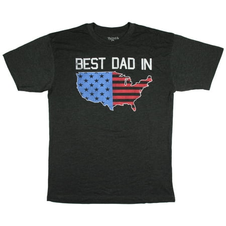 Best Dad In The U.S.A Mens T-Shirt - Big And Tall (X-Large (Best Hairstyles For Big Men)