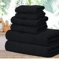 thumbnail image 5 of MALLONI HOME Ultra Soft 6 Pack Cotton Towel Set, Contains 2 Bath Towels 28x55 inch, 2 Hand Towels 16x24 inch & 2 Wash Coths 12x12 inch, Ideal for Everyday use, Compact & Lightweight - Black, 5 of 8