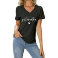 thumbnail image 2 of Womens Summer Tops Women's Long Sleeve Tees Pack Woman up Shirt Football T Shirt Women Bike Shirts Sports Shirts for Women plus Size Summer Fashion Womens Short Sleeve on Clearance Grey XL, 2 of 4