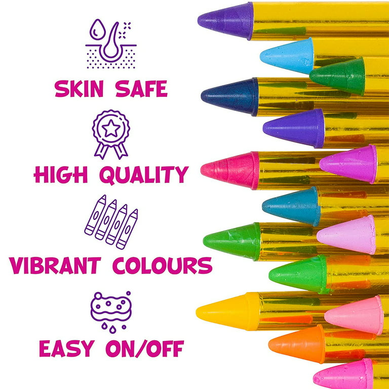 ENJSD Face Paint Crayons for Kids, 16 Colors Face and Body Paint, Safe & Non-Toxic Face Painting Kit for Kids, Halloween Makeup Kit for Adults 