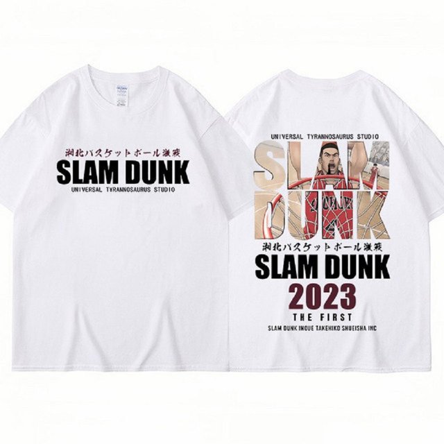 Camiseta de Anime japonés Slam Dunk, Camisa de algodón del equipo Shohoku Basket Ball, estampado Sakuragi Hanamichi, de gran tamaño, Unisex, XS-3XL