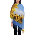 thumbnail image 3 of Fotbe Sky Golden Sunflower Field A Print Womens Fall Winter Scarf Tassel Soft Warm Blanket Scarves Womens Shawl Wraps, 3 of 8