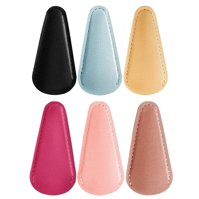 GOOHOCHY 6pcs PU cuero costura tijeras protección cubre tijeras mangas protectores