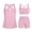 A260 Pink, variant on Mifsaly 3 Piece Tankini Swimsuits for Women Racerback Modest Swimwear Set Surfing Swimming Summer Beach Bathing Suit M