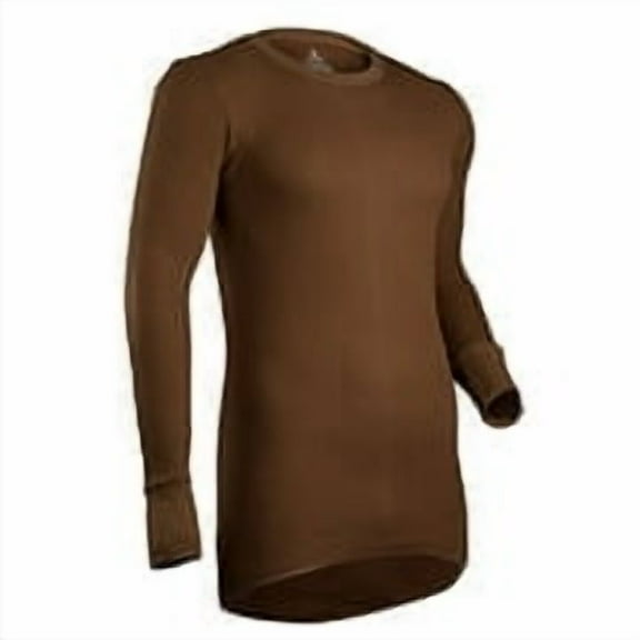 Indera Men's Icetex Cotton Outside/Fleeced Polyester with Silvadur Inside Top, Khaki, Medium