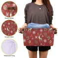 thumbnail image 7 of GZHJMY 2 Pack Foldable Rectangular Storage Baskets,Fabric Shelves Storage Bins with Leather Handles for Organizing Closet Clothes, Toys, Towels, Bedroom, Bathroom, Nursery, Office, Christmas Deer, 7 of 7