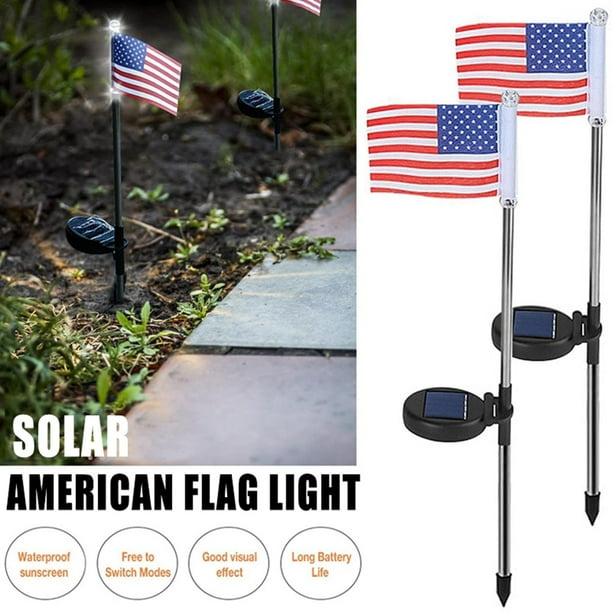 Solar American Flag Light Garden Lawn Light，garden Decor