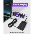 thumbnail image 4 of 65W USB C Laptop Charger for HP Envy X360, EliteBook 830 840 845 865 640 650, Spectre X360, USB-C ZBook Firefly 14 16 G10, Chromebook, Elite X2, Fast Charging Type C AC Power Cord, 4 of 7