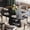 Black, variant on CHIC HOUSE 59" Extendable Round Dining Table for 4 to 6 with Storage Shelf, Farmhouse Fluted Kitchen Table with Sliding Doors for Dining Room, Small Spaces, Walnut