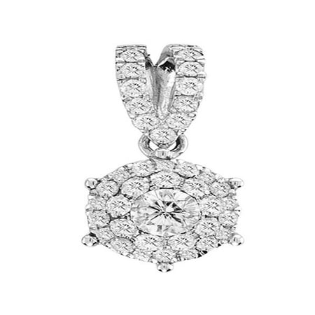 14K Gold 0.5cttw Simple and Sparkling Cluster Diamond Pendant