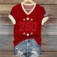 thumbnail image 5 of Vinsonshop Women Patriotic T-shirt USA 250th Anniversary 1776-2026 American Flag Graphic Tee America 250 Years Celebration Tops Memorial Day Shirts for Women Red XXL, 5 of 7
