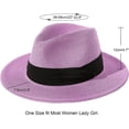 thumbnail image 2 of Women Wide Brim Straw Panama Roll up Hat Fedora Beach Sun Hat UPF50+, 2 of 7
