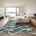 thumbnail image 3 of ODIKA 8'x10' Machine Washable Non-Slip Area Rug, Japanese Navy Blue High Traffic Rug, Blue, 965270, 3 of 7