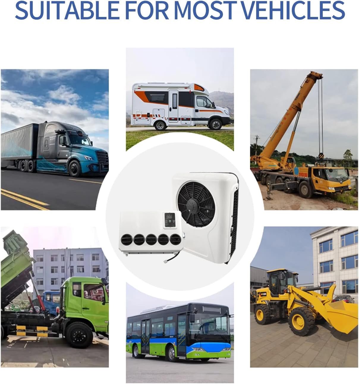 TOPTENG 12000 BTU 12V DC Split Parking Air Conditioner For RV Truck Vans Forklift Excavator Crane Construction Vehicle